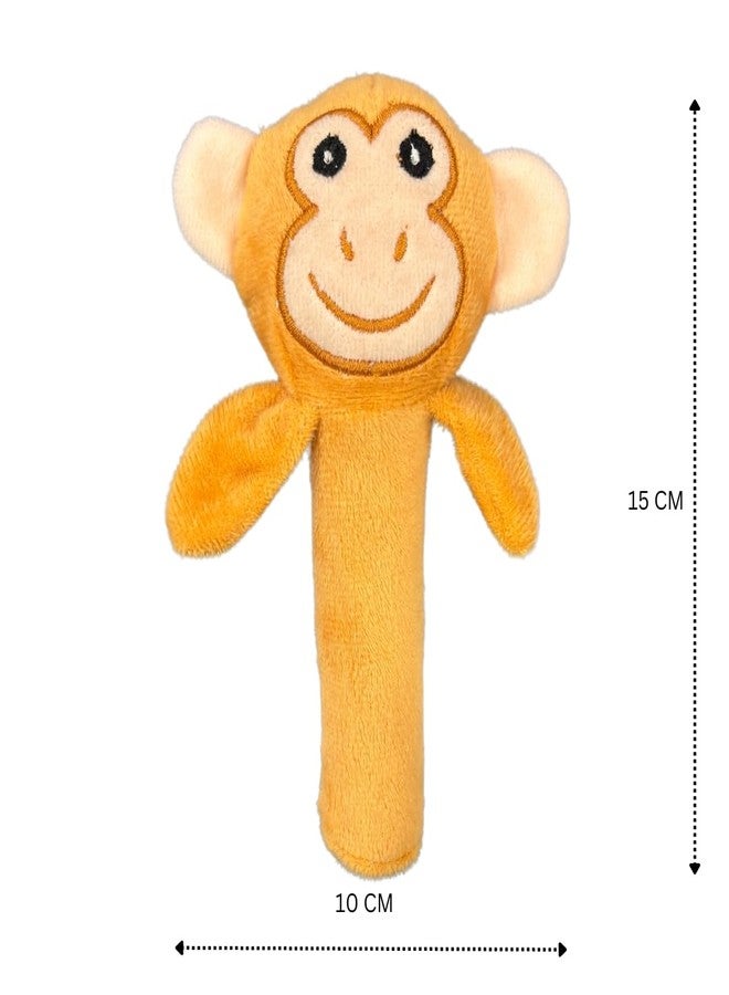 Stuff Tree Cute Plush Monkey Face Rattle Soft Toy (15cm) | Cute Stuffed Toy or Kids Girls Boys Birthday Valentine | Soft Toy (Brown) - Image 3